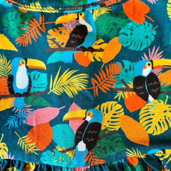 POSH PEANUT Rio Bird Top Baby Girls 6-12 Bamboo Toucans Infant Summer Tee Shirt - Picture 5 of 6